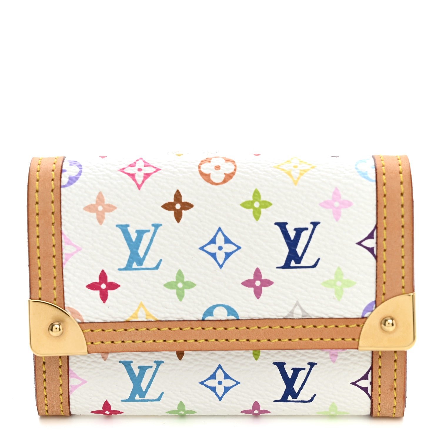 Louis Vuitton Monogram Multicolor Porte-Monnaie Plat Coin Purse White