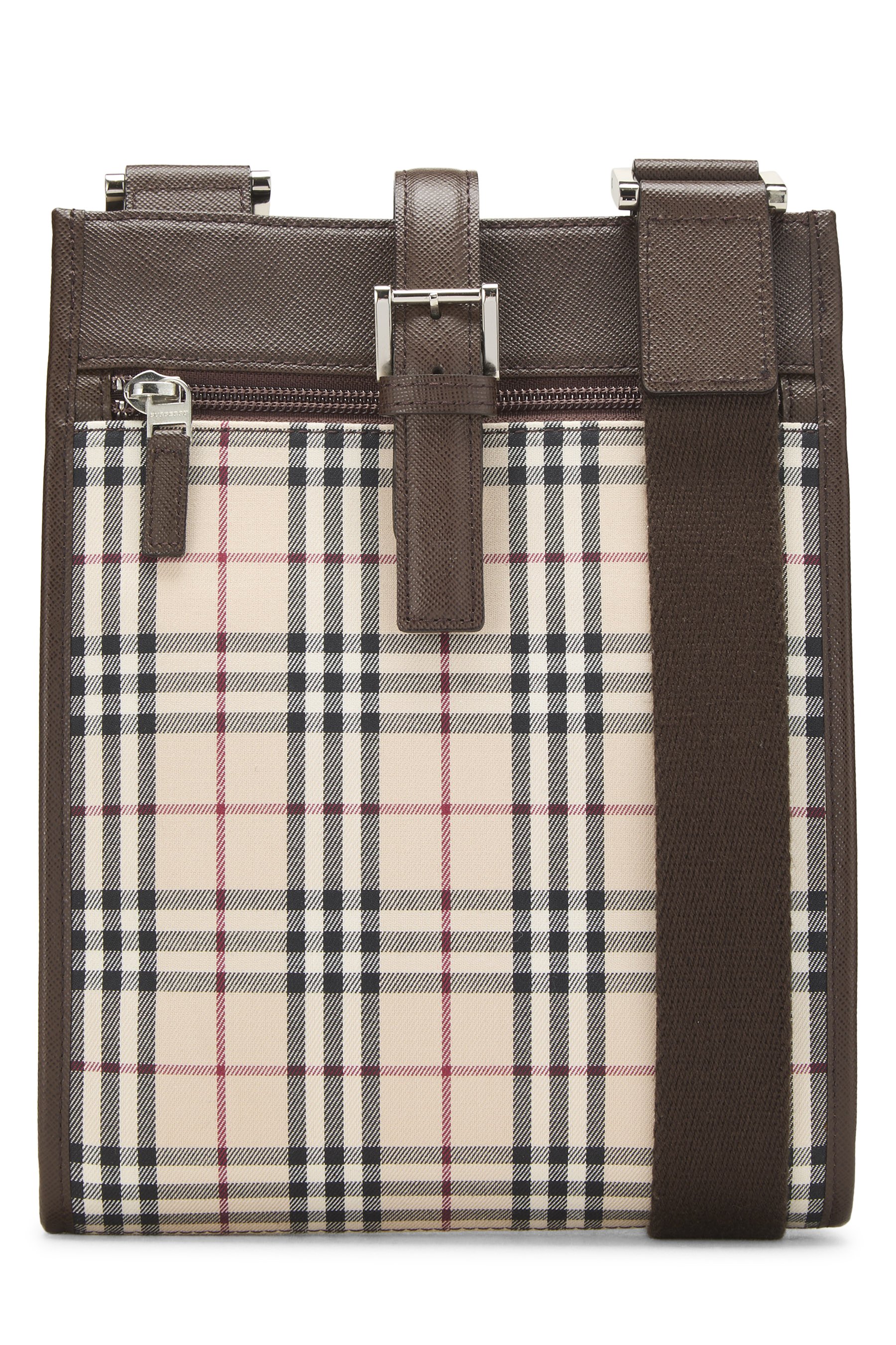 Burberry Brown Check Jacquard Canvas Crossbody