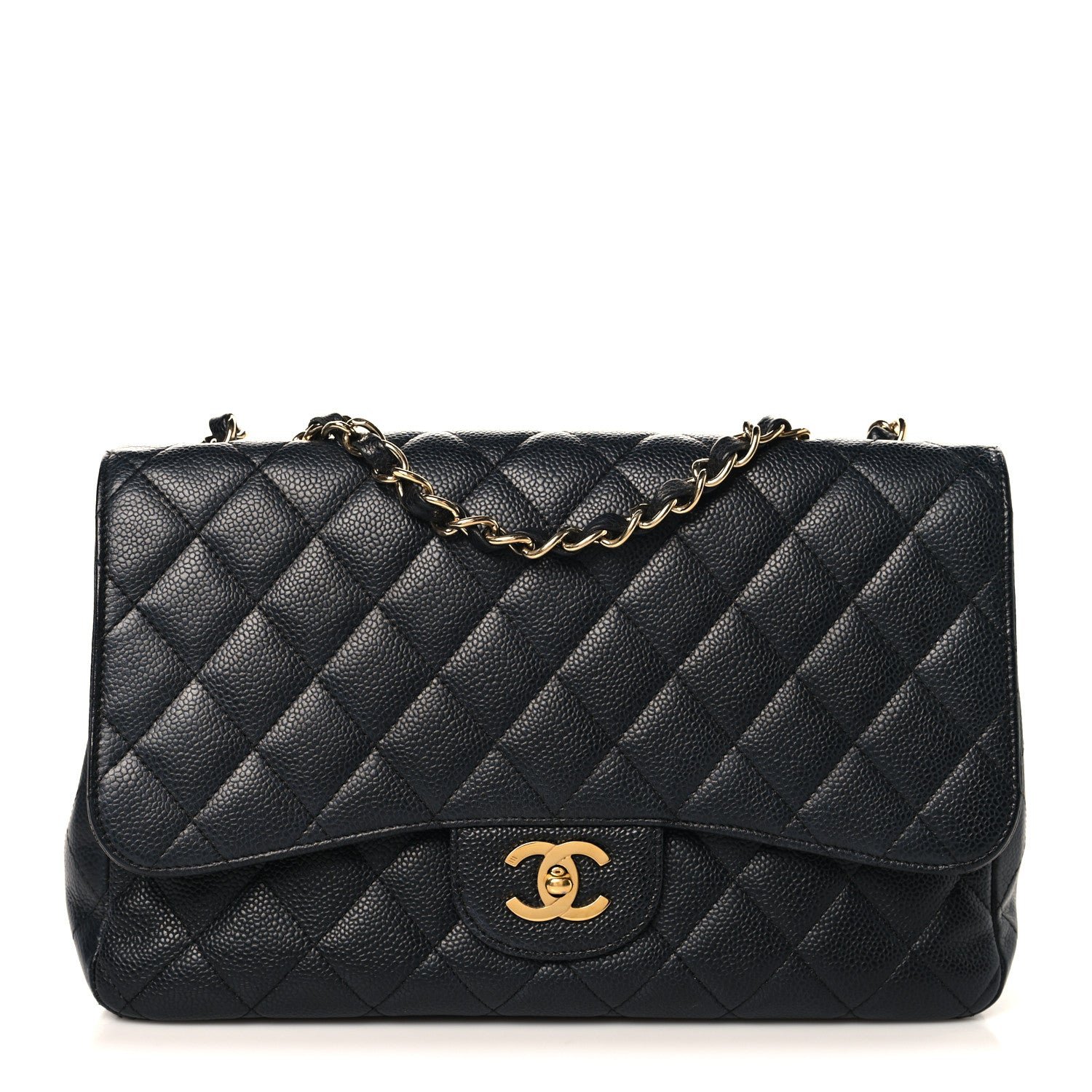 Chanel Caviar Quilted Jumbo Single Flap Black