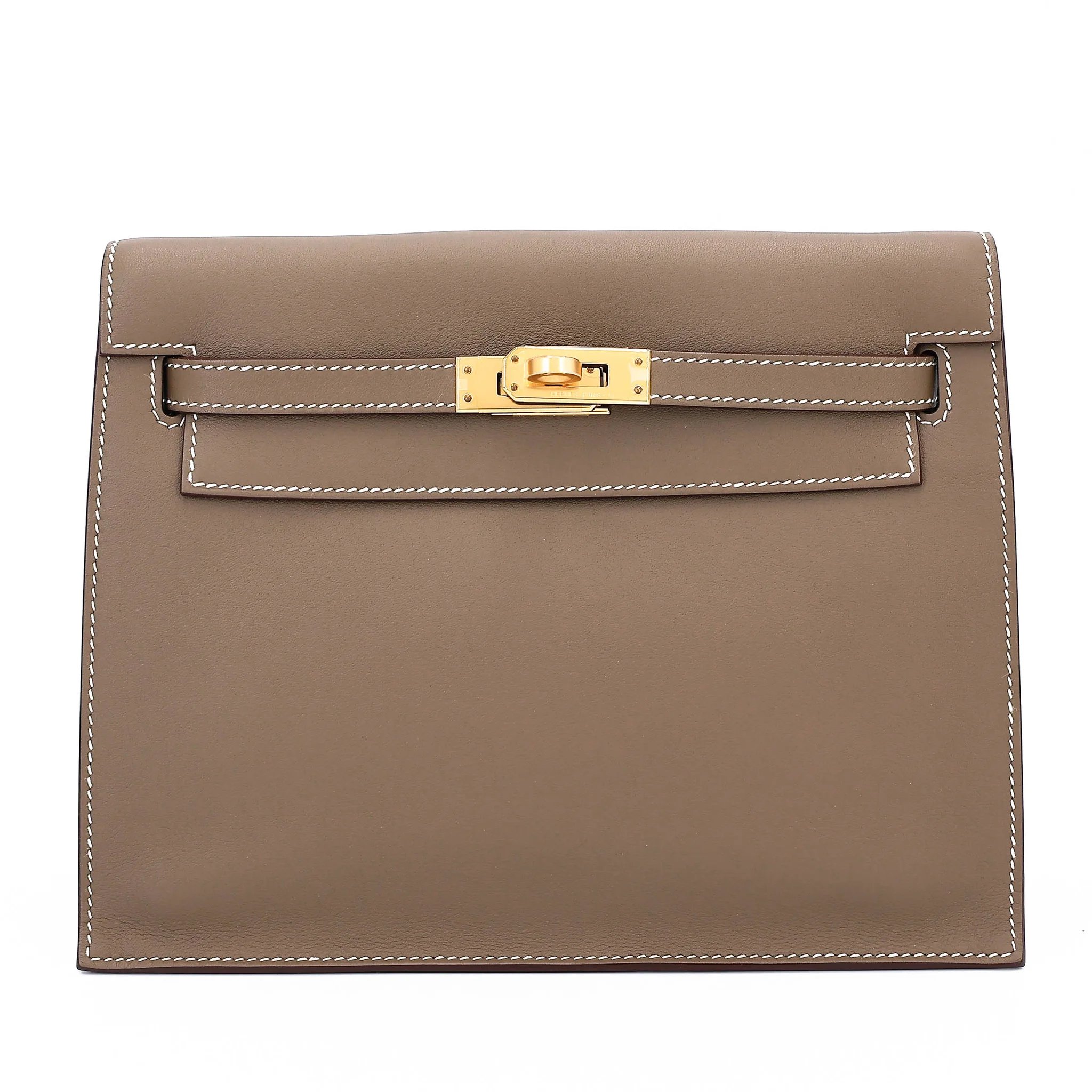 Excellent ( Rank SA ) HERMÈS Kelly Danse Etoupe (18) Swift Gold hardware B (2023)