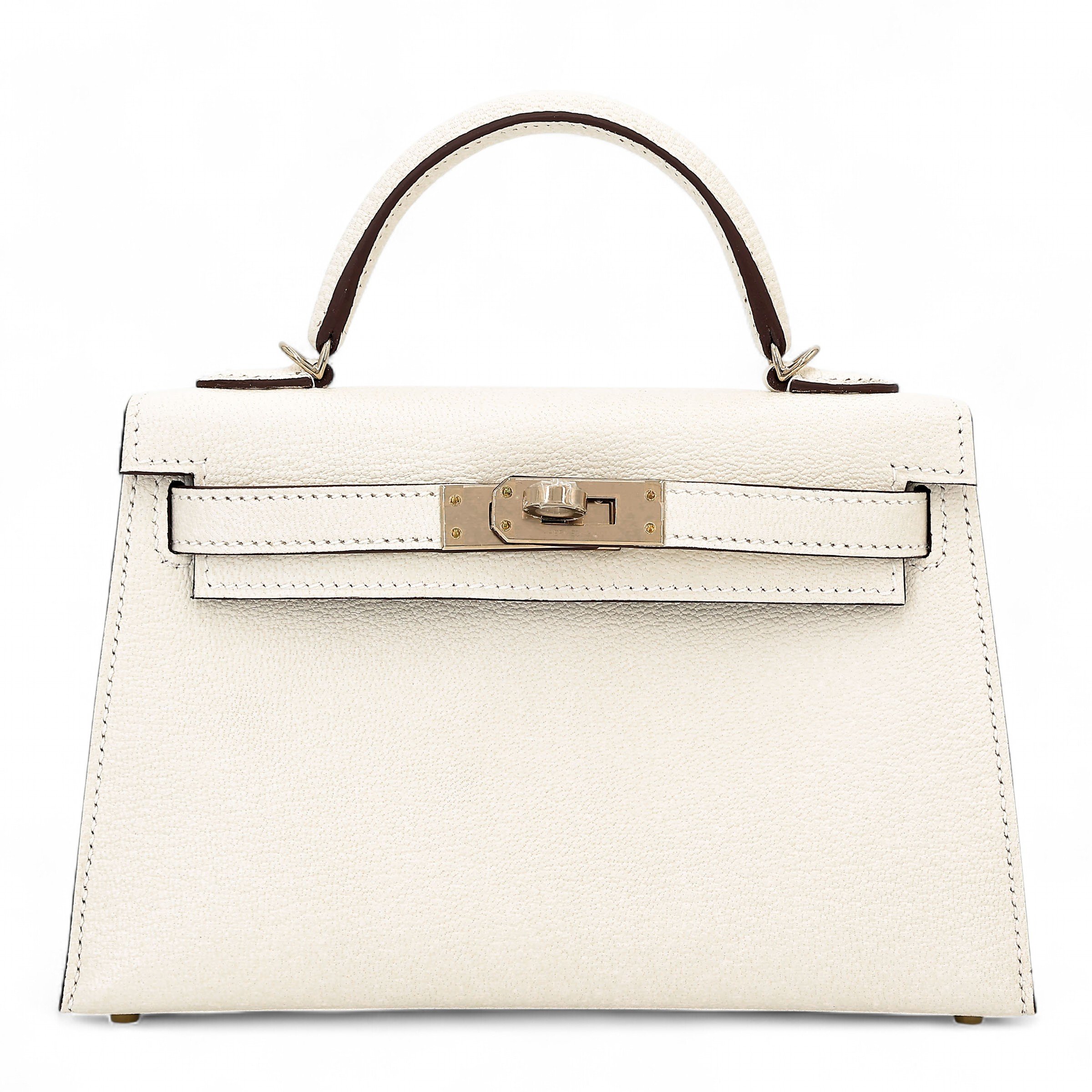 Hermes Unused ( Rank NS ) HERMÈS Special Order Mini Kelly II HSS Verso Nata (I2) Rouge H (55) Chevre Mysore Permabrass hardware B (2023)