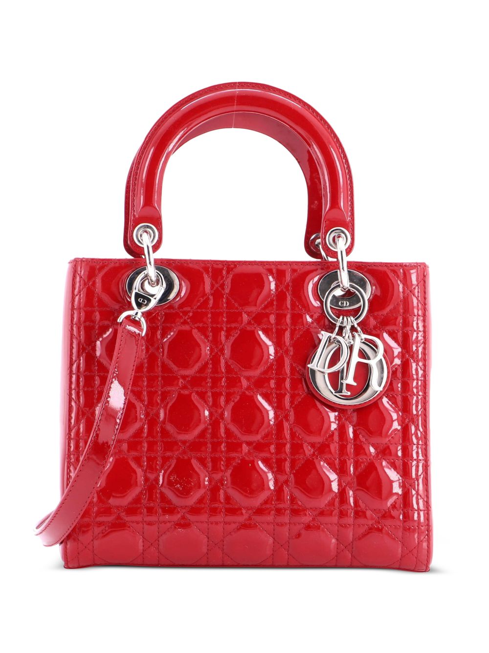 Lady Dior Bag Cannage Quilt Patent Medium satchel