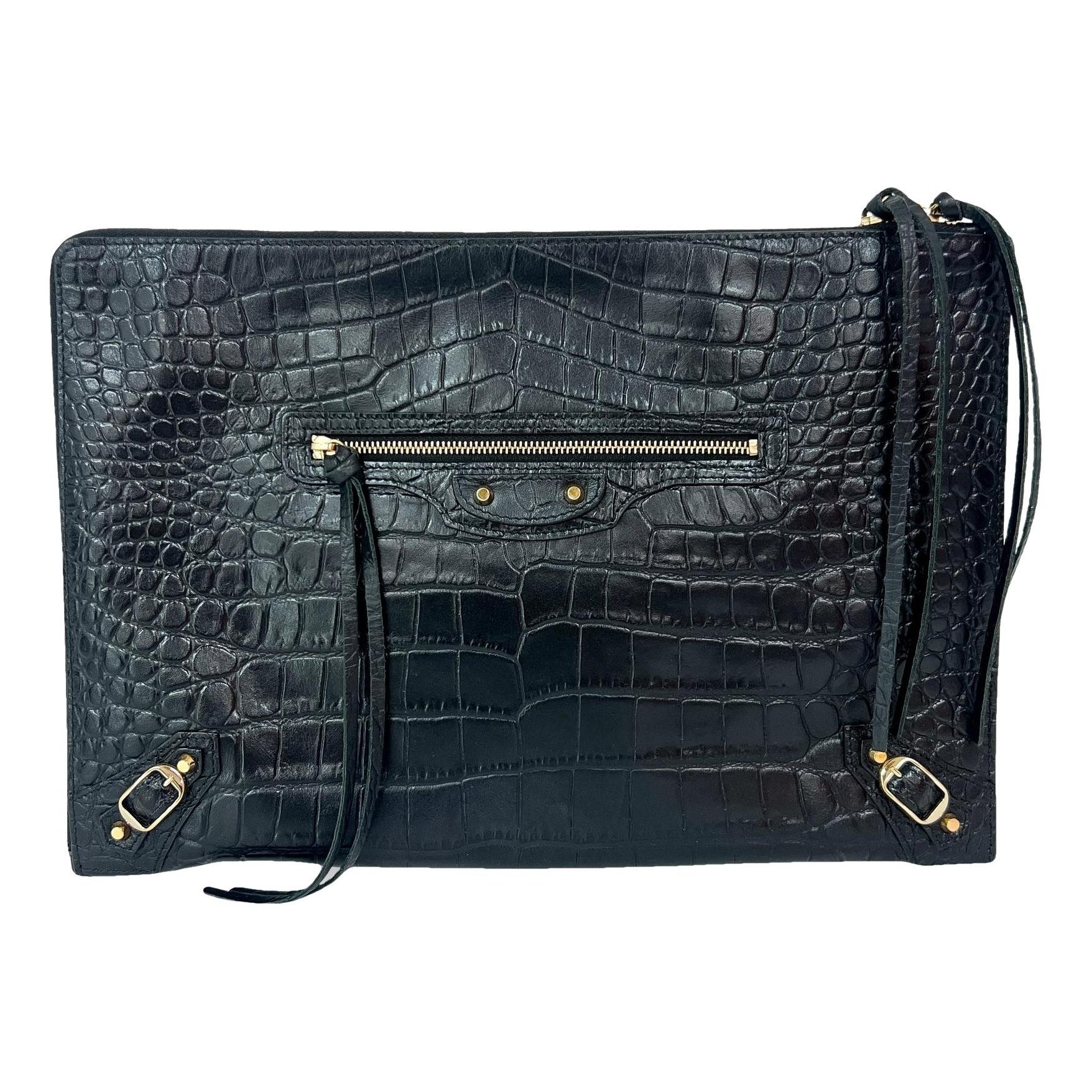 Leather clutch bag