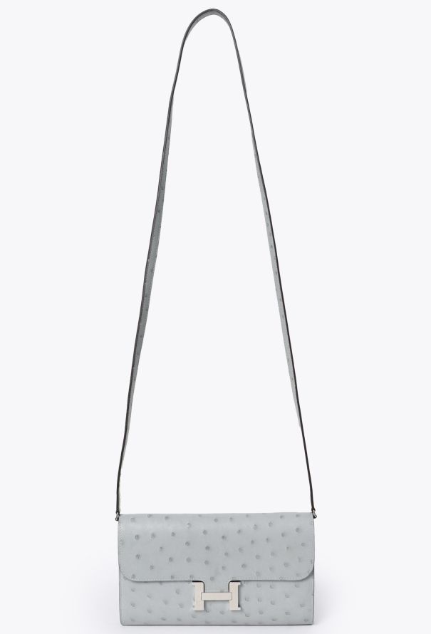 Hermes Bleu Glacier Ostrich Constance To Go