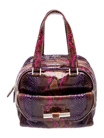 Snakeskin Top Handle Bag