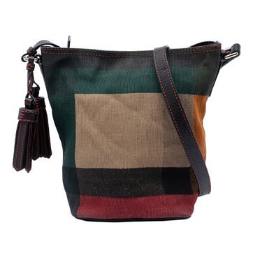 Mini Mega Check Canvas Ashby Tassel Bucket Bag