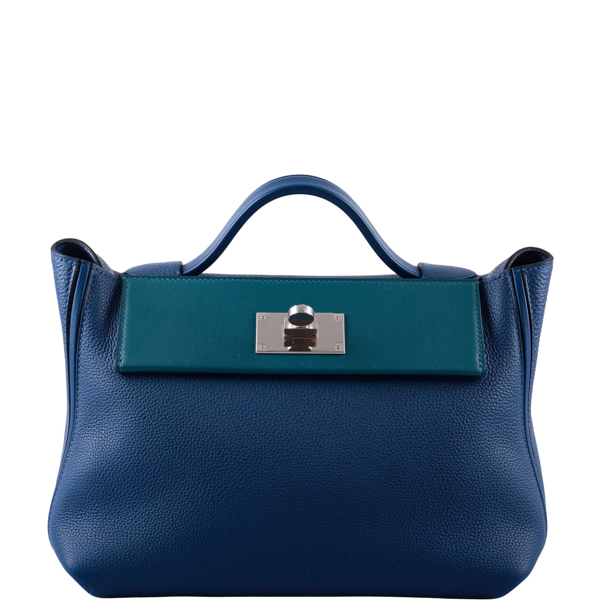 Hermes Hermès 24/24 29 Deep Blue Togo and Vert Bosphore Swift Palladium Hardware