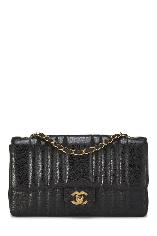 Black Caviar Vertical Flap Medium