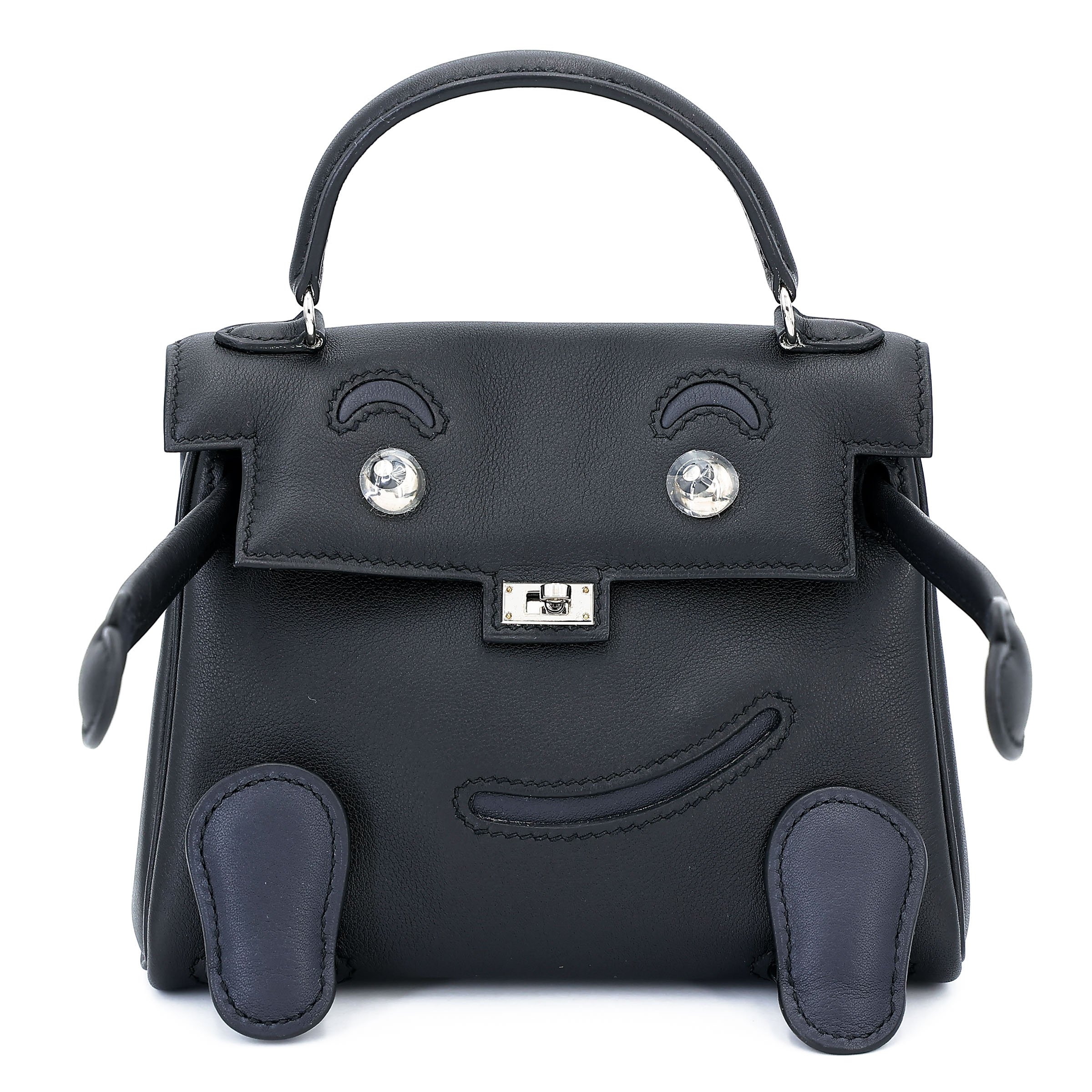 Hermes Unused ( Rank NS ) HERMÈS Special Order Limited Edition Kelly Doll HSS Noir (89) Veau Gulliver Palladium hardware D (2019)