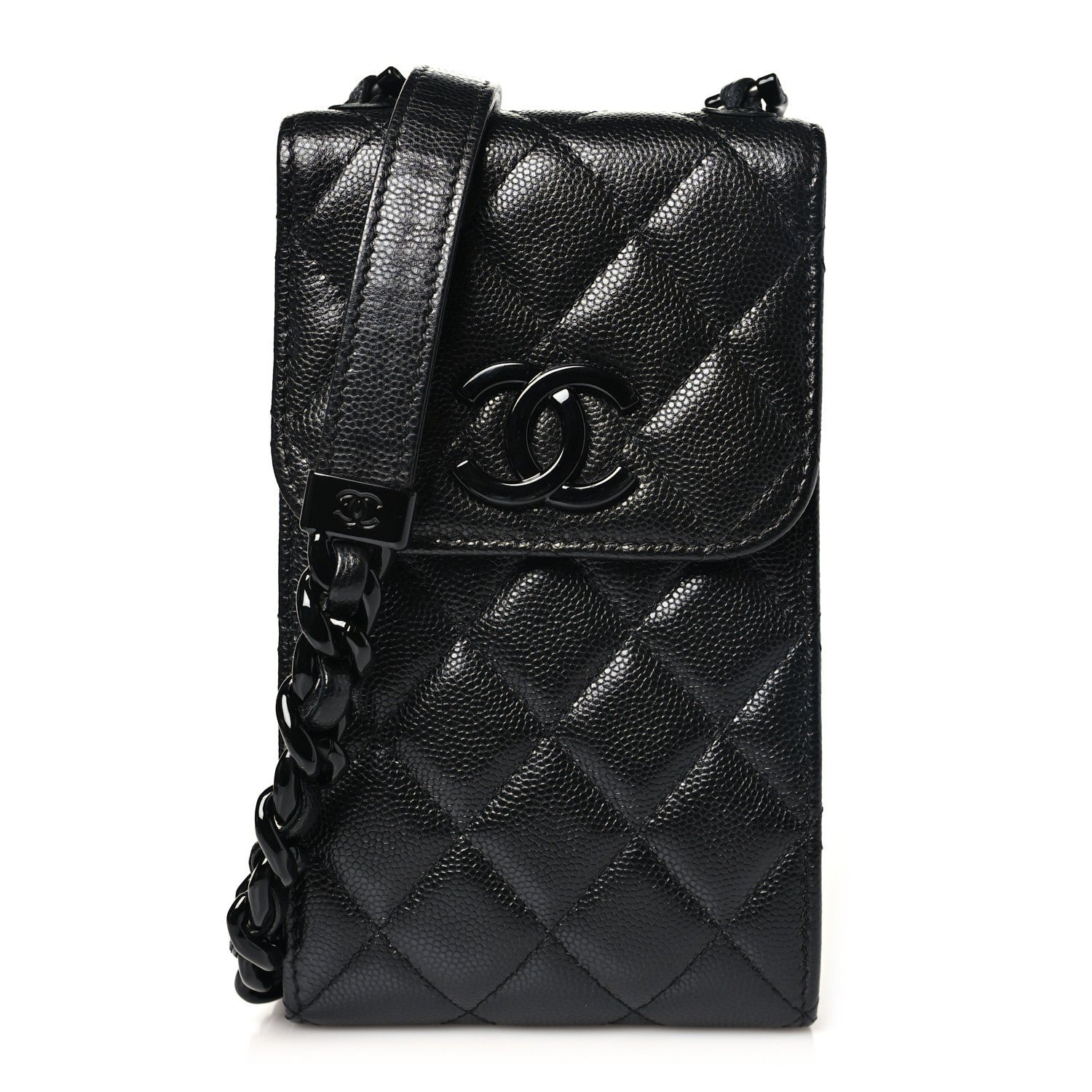 Chanel Caviar Quilted My Everything Clutch With Chain Black