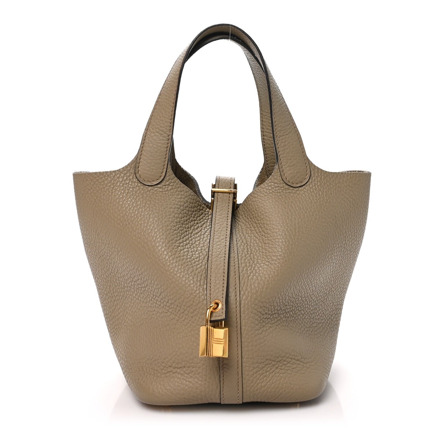Hermes Taurillon Clemence Picotin Lock 18 PM Beige Marfa
