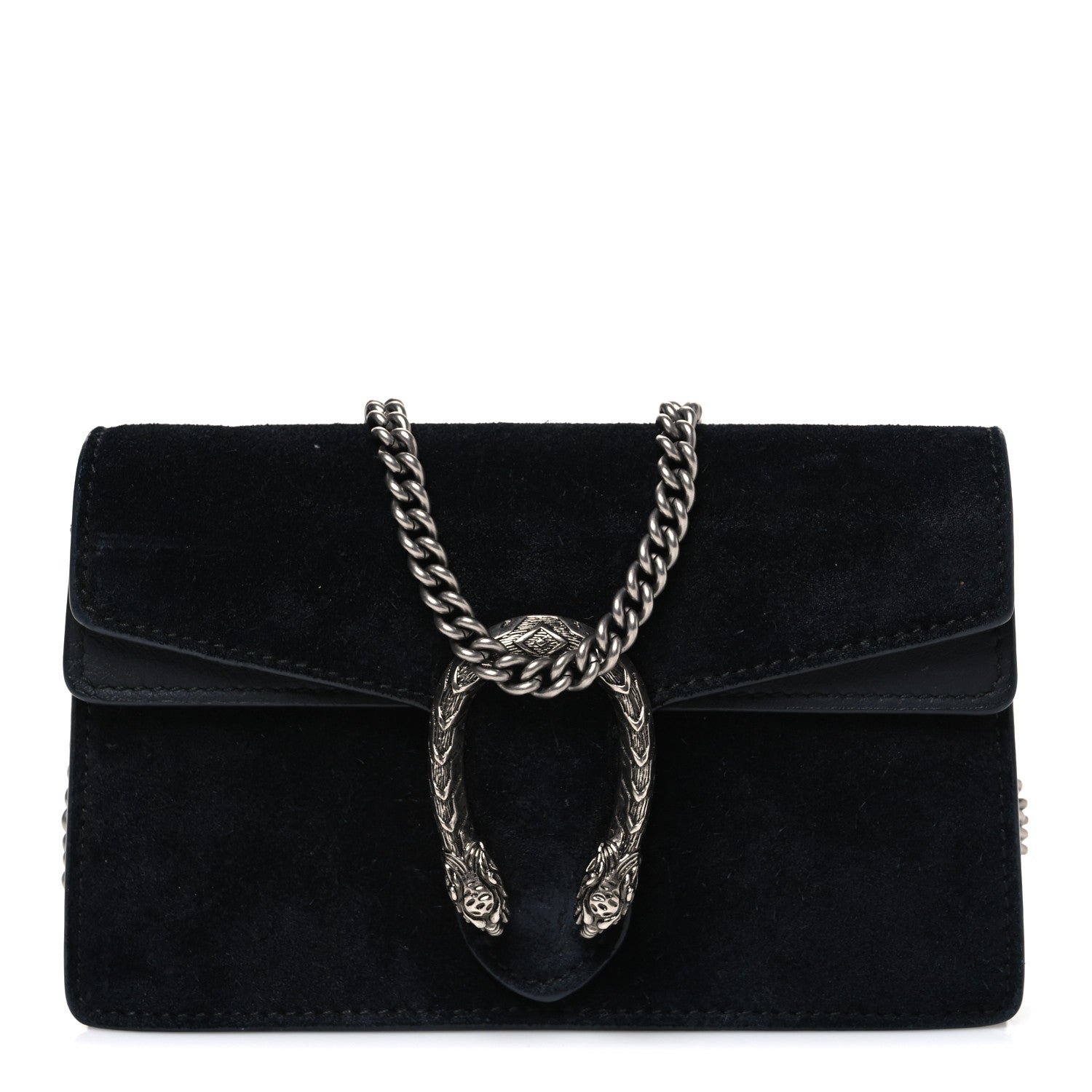 Gucci Suede Super Mini Dionysus Shoulder Bag Black