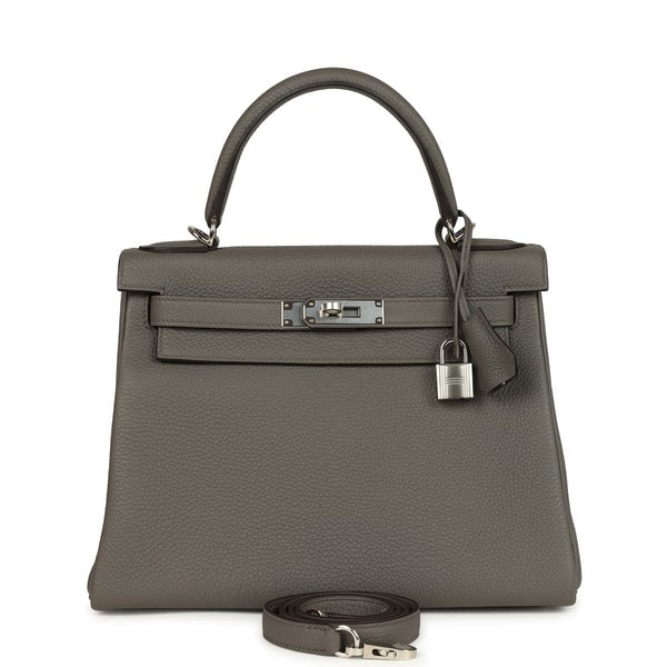 Hermes Hermes Kelly Retourne 28 Etain Togo Palladium Hardware