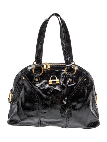 Patent Leather Top Handle Bag