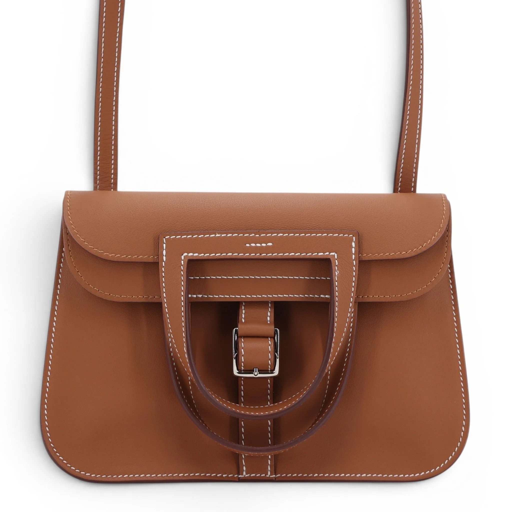 Excellent ( Rank SA ) HERMÈS Halzan Mini Gold (37) Swift Palladium hardware K (2025)