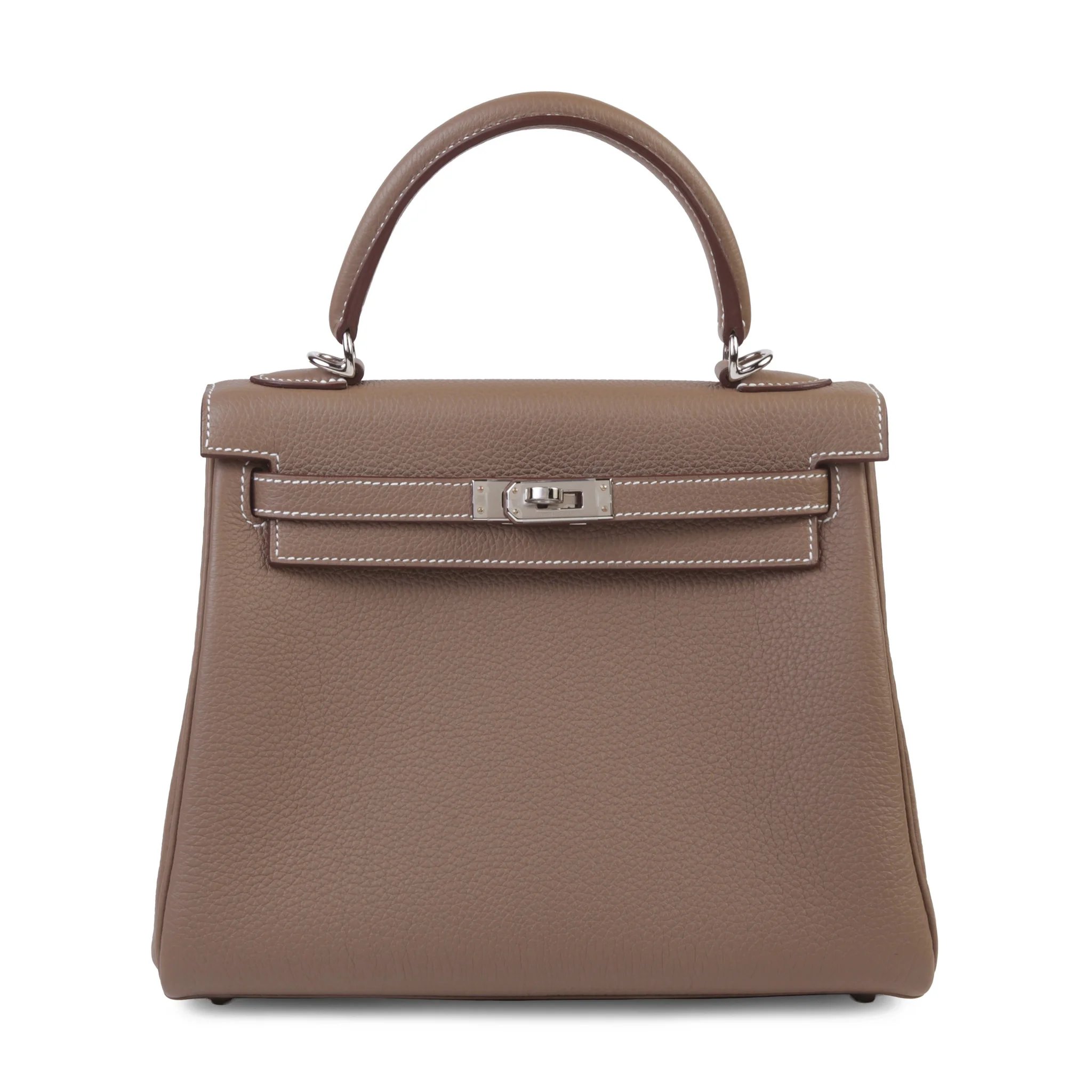 Brand New ( Rank N ) HERMÈS Kelly 25 Etoupe (18) Togo Palladium hardware K (2025)