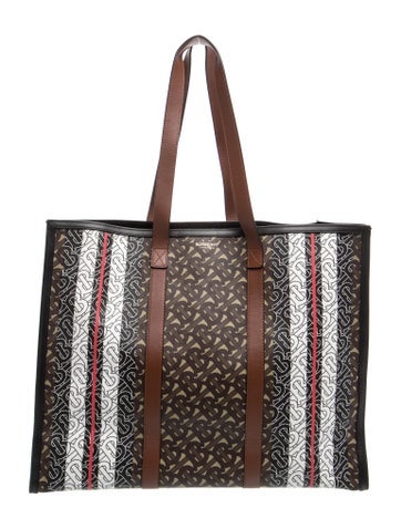 Monogram Stripe Coated Canvas Tote