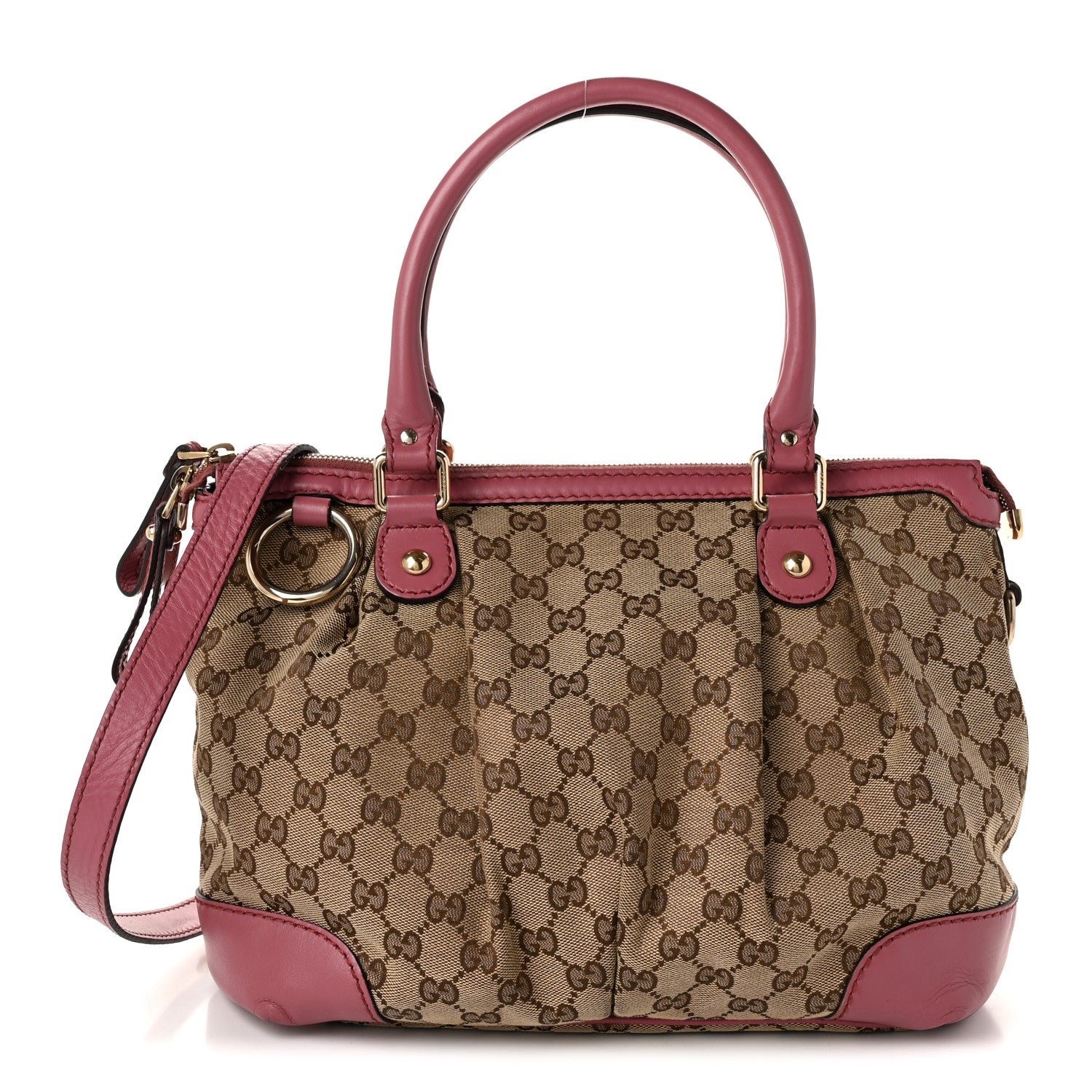 Gucci Monogram Medium Sukey Top Handle Peonia Flower