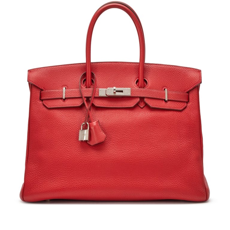 Hermes Rouge Vif Togo Birkin 35 Palladium Hardware, 2004