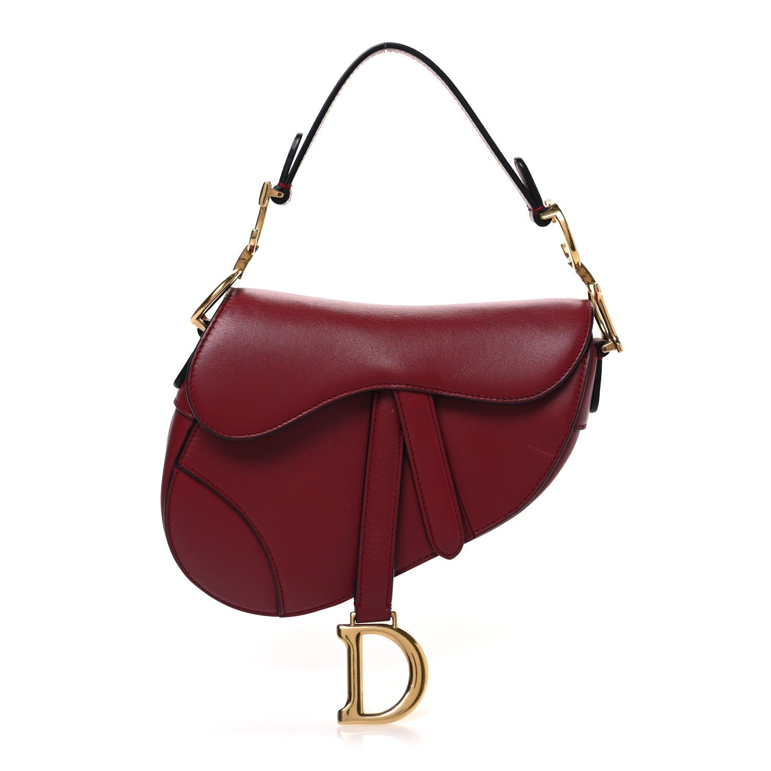 Christian Dior Calfskin Mini Saddle Bag Red
