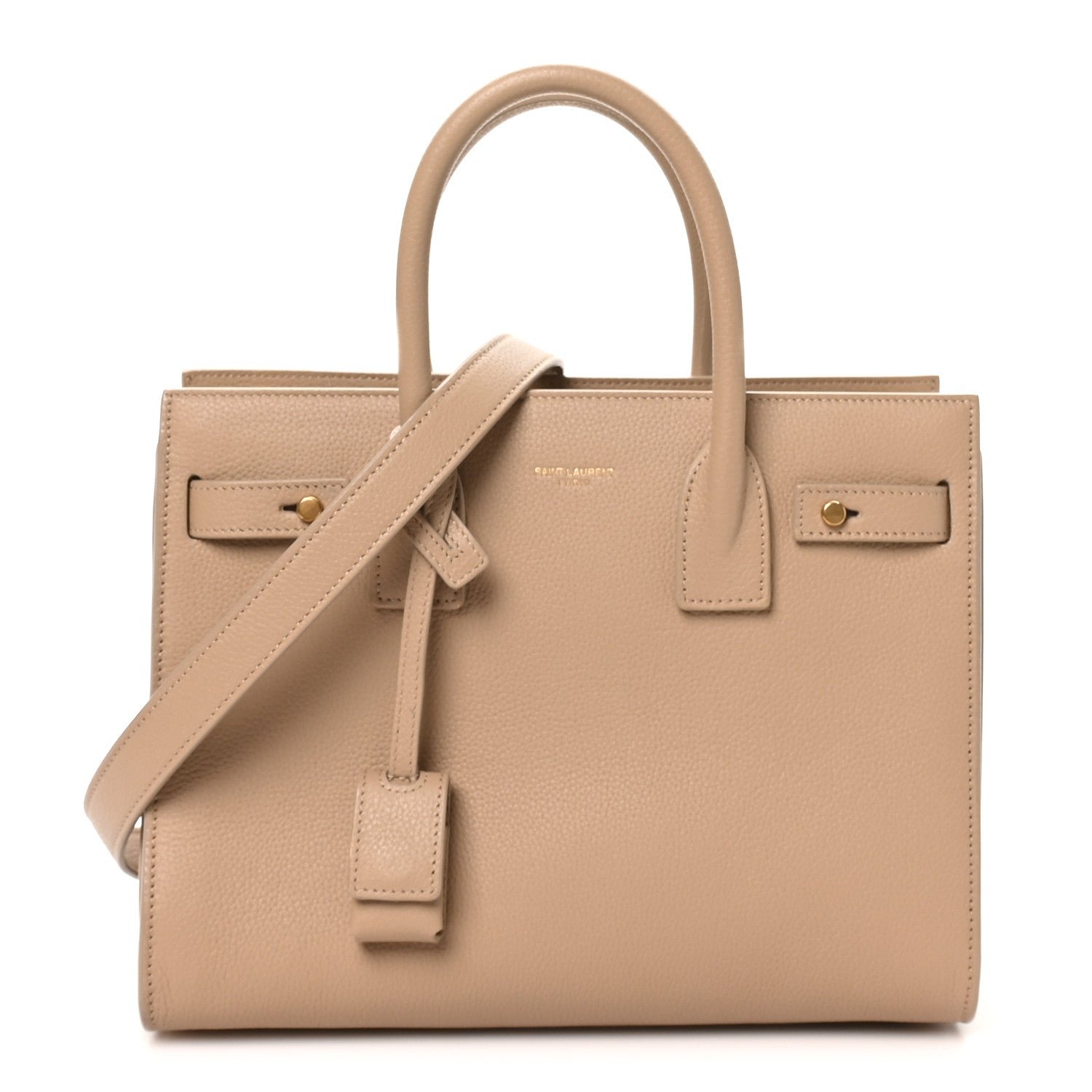 Saint Laurent Grained Calfskin Baby Sac De Jour Souple Dark Beige
