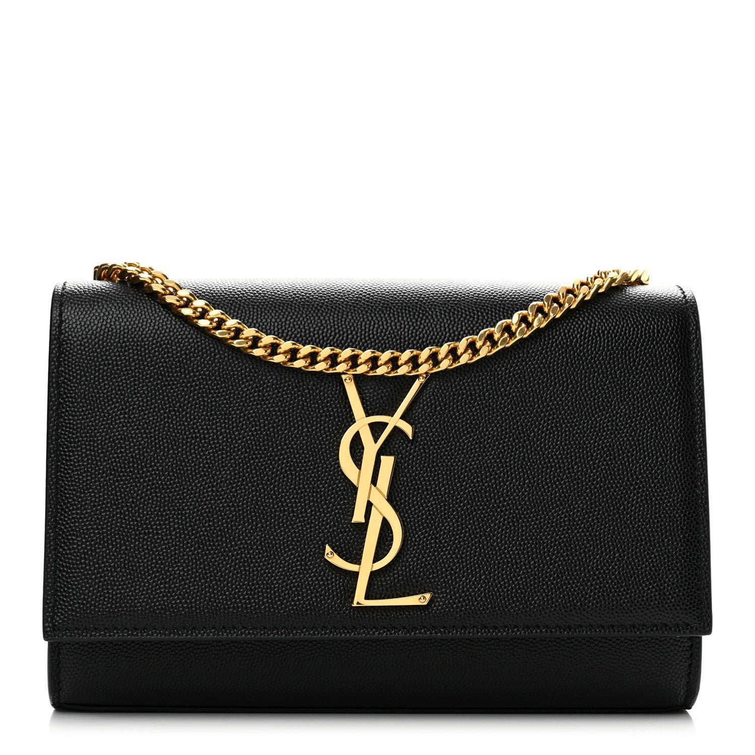 Saint Laurent Grain De Poudre Small Monogram Kate Satchel Black
