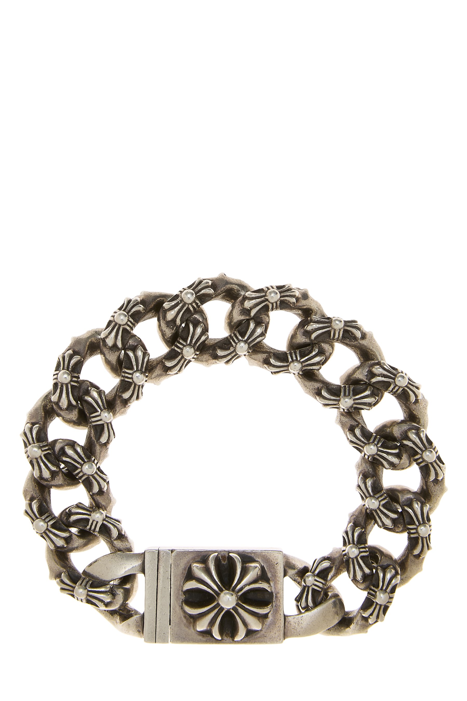 Chrome Hearts Sterling Silver Cross Link Bracelet