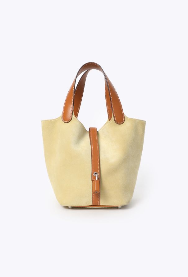 Hermes Rare Bicolor Veau Doblis & Box Picotin 18