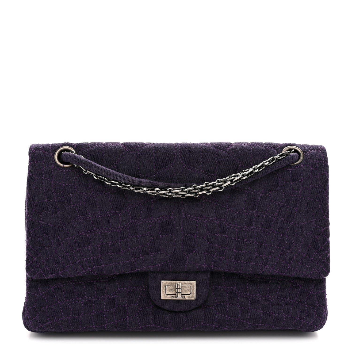 Chanel Jersey Coco's Croc 2.55 Reissue 226 Flap Purple