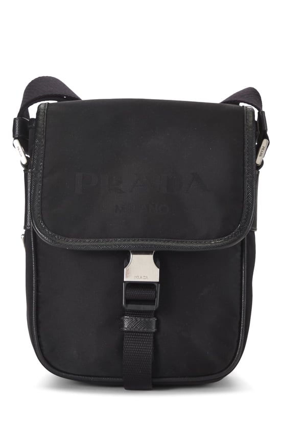 Black Nylon Buckle Messenger Bag