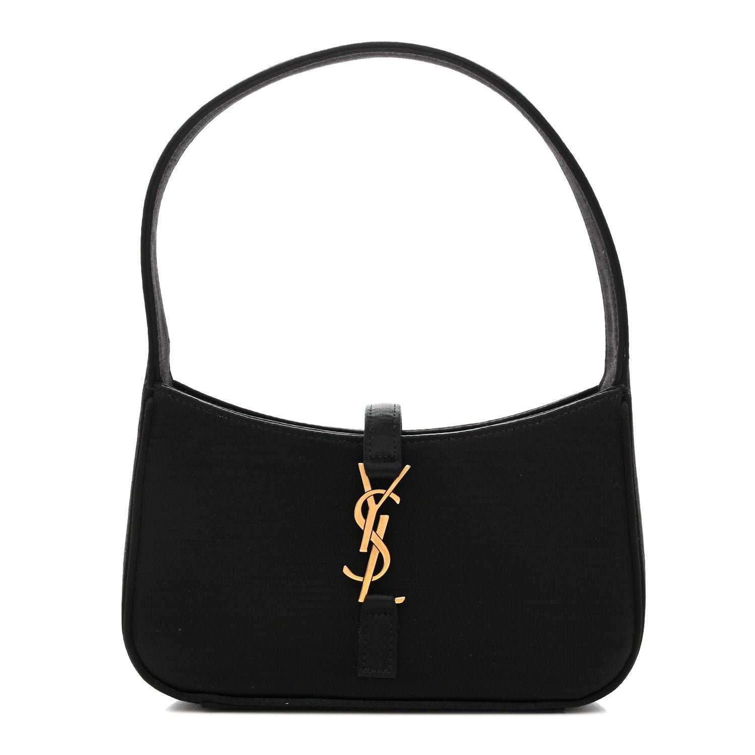 Saint Laurent Satin Le 5 A 7 Mini Hobo Black