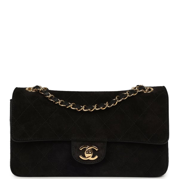 Chanel Medium "Souplissimo" Flap Bag Black Suede Gold Hardware