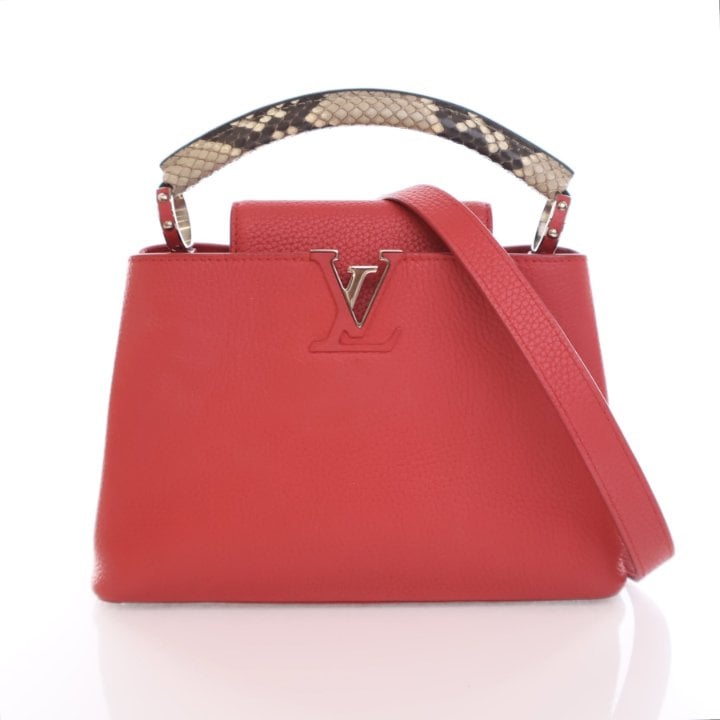 Louis Vuitton Python-Trimmed Taurillon Capucines BB