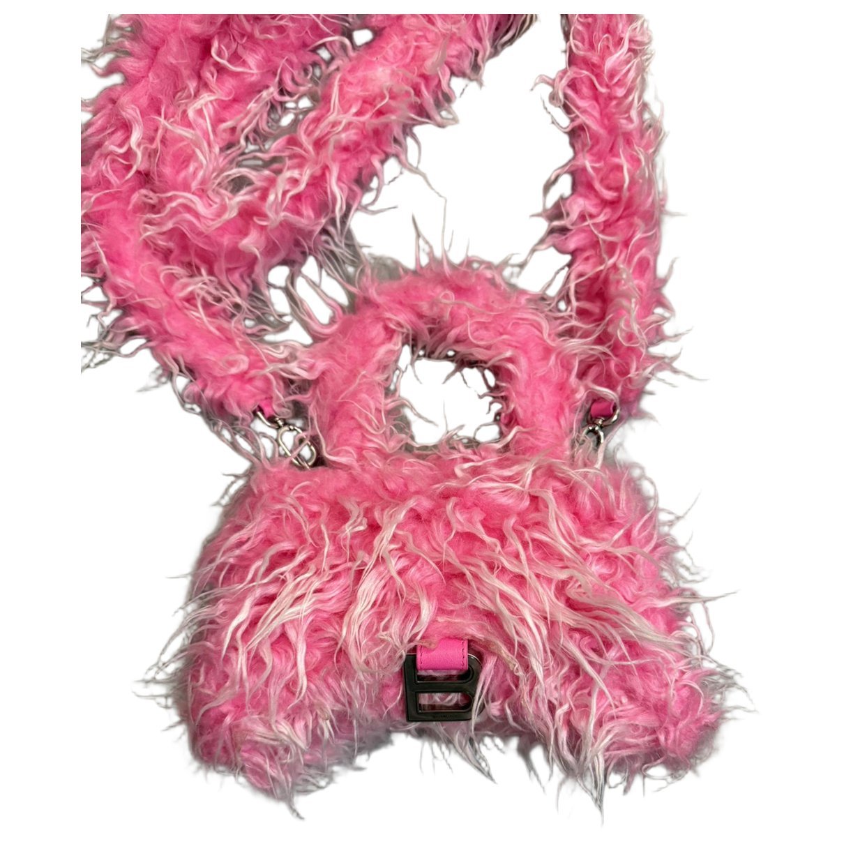 Balenciaga Hourglass faux fur crossbody bag