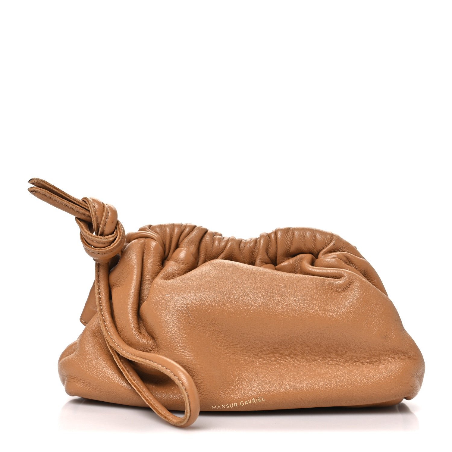 Mansur Gavriel Lambskin Mini Cloud Wristlet Caramel