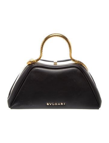 Leather Serpentine Top Handle Bag Mini