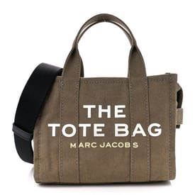 Marc Jacobs Cotton Canvas Small The Traveler Tote Bag Slate Green