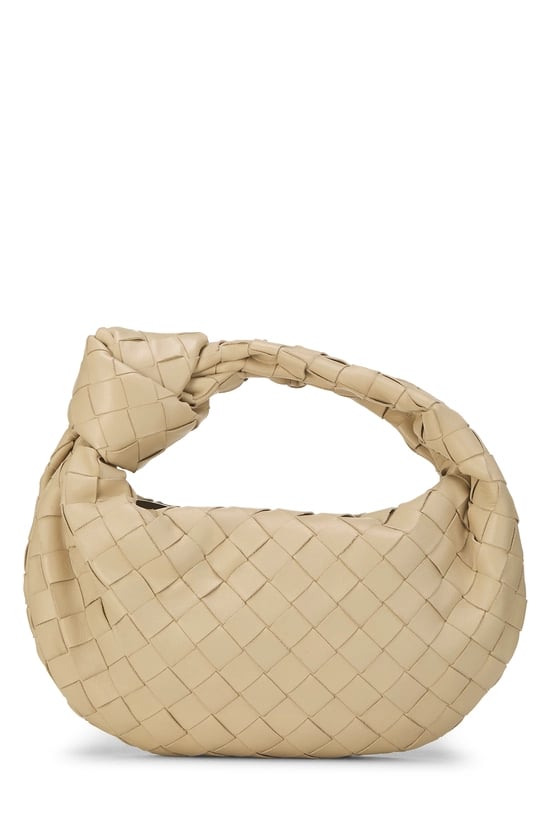 Beige Intrecciato Leather Jodie Mini
