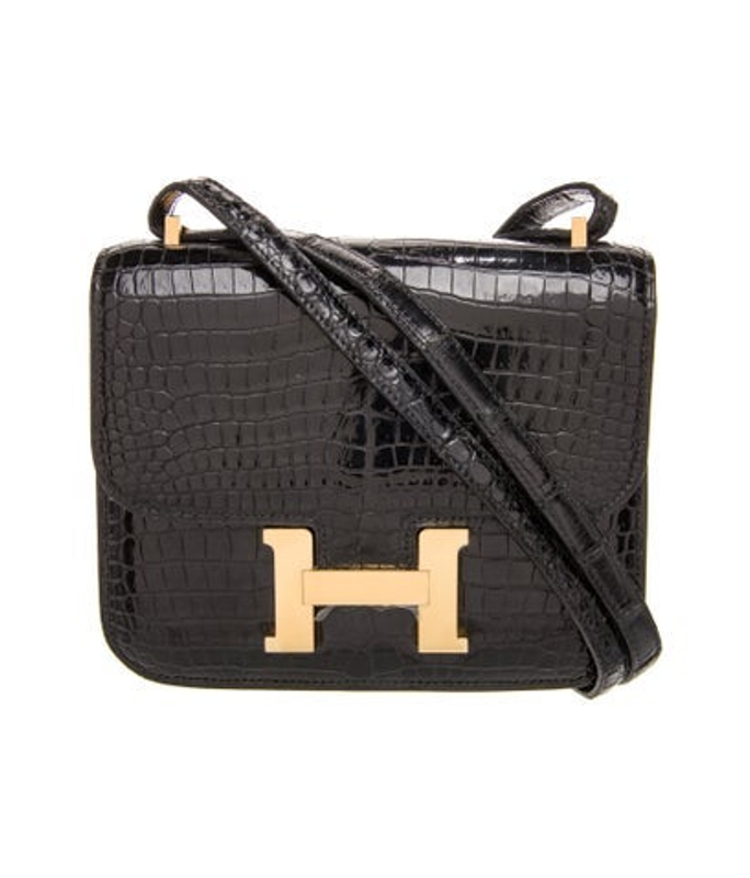 Hermes Shiny Porosus Crocodile Constance 18