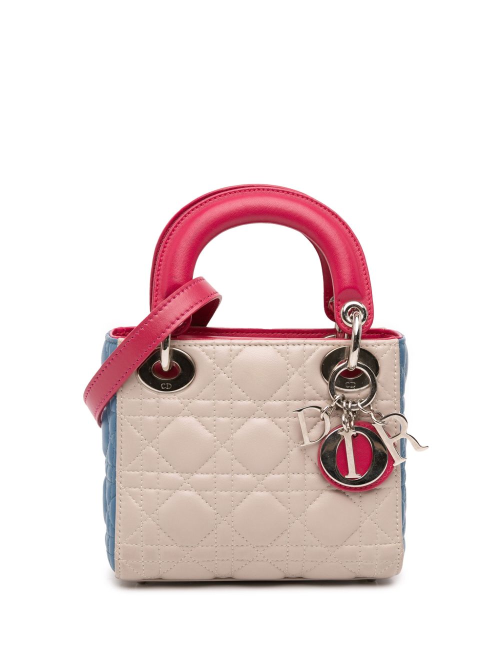 2014 Mini Tricolor Lambskin Cannage Lady Dior satchel