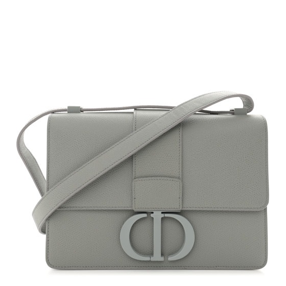 Dior Ultra Matte Grained Calfskin 30 Montaigne Flap Bag Grey