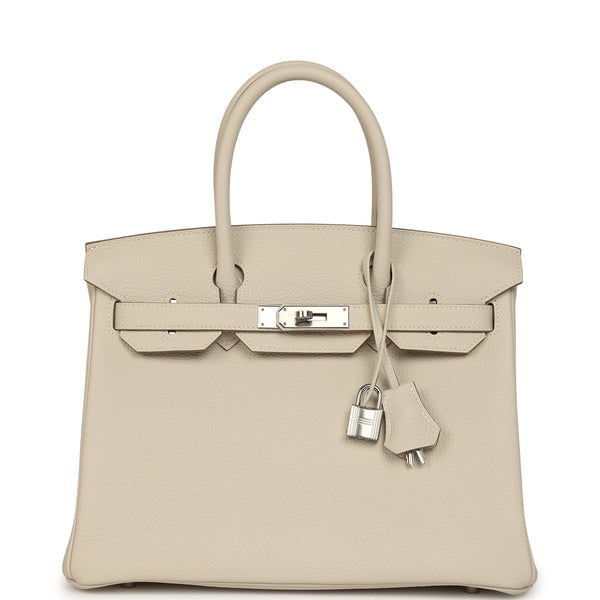 Hermes Birkin 30 Craie Togo Palladium Hardware