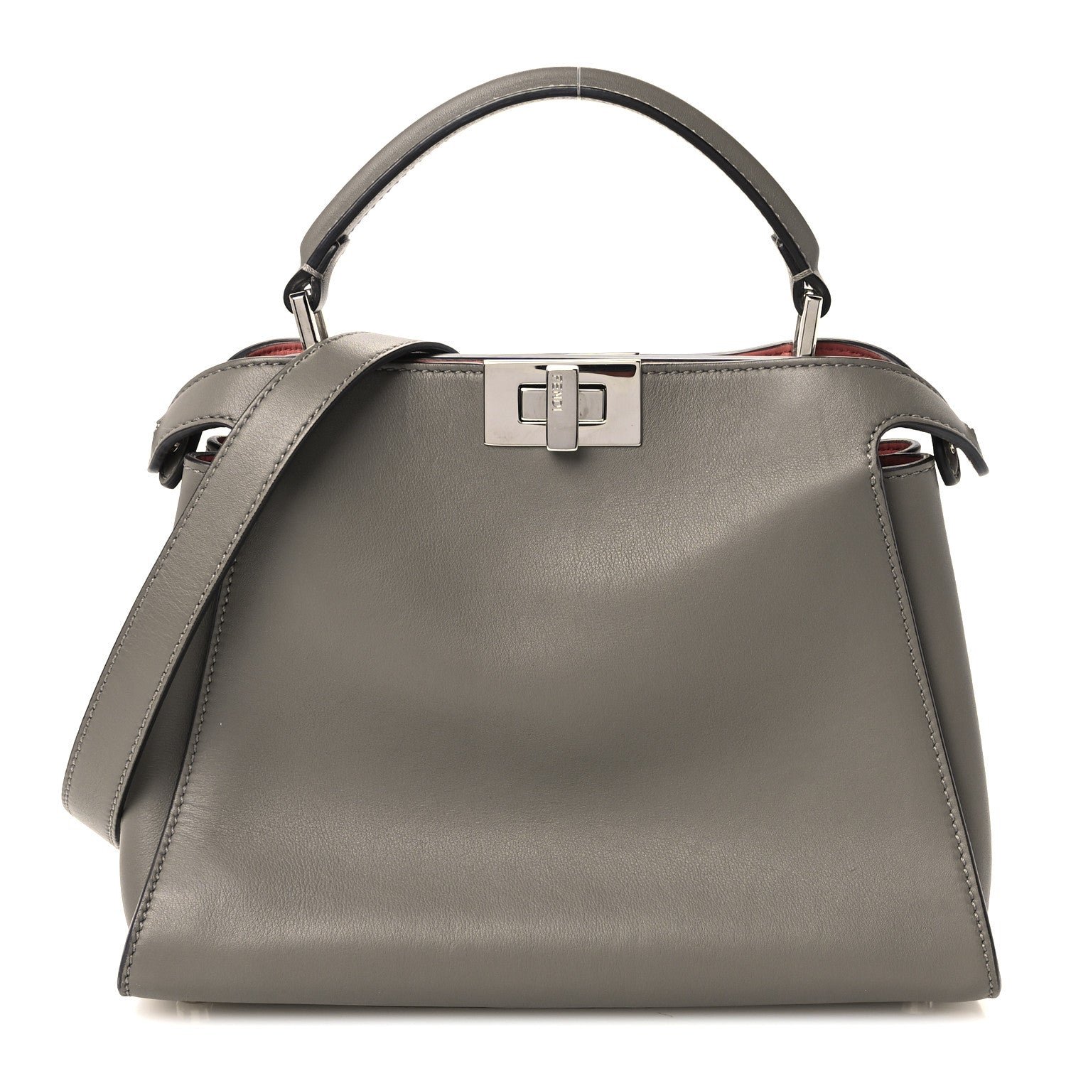 Fendi Vitello Tahiti Burro Bi-Color Medium Peekaboo Iconic Essentially Satchel Maya Camelia Confetto