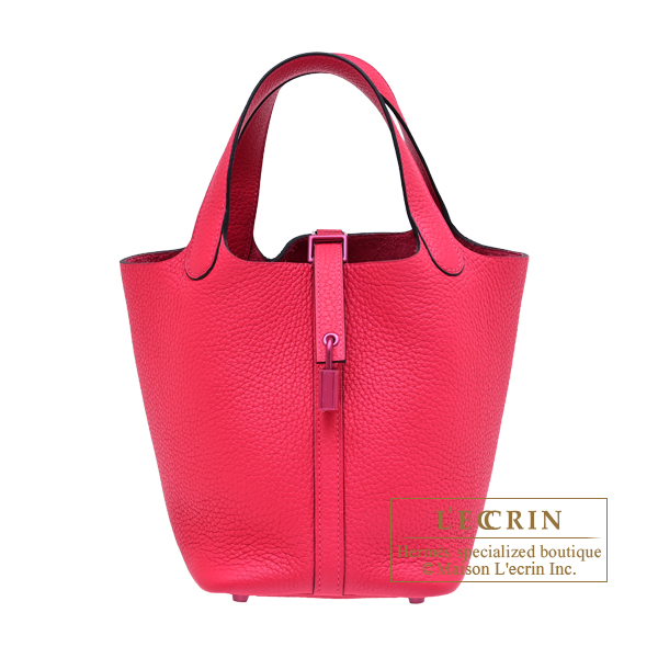 Hermes Picotin Lock Monochrome bag 18/PM So-pink Rose mexico Clemence leather Pink hardware