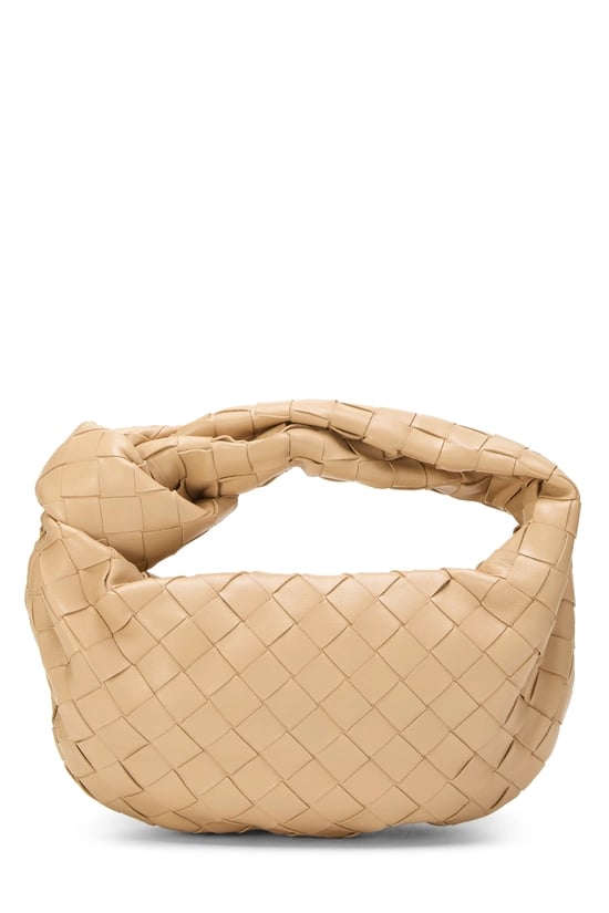 Beige Intrecciato Leather Jodie Mini