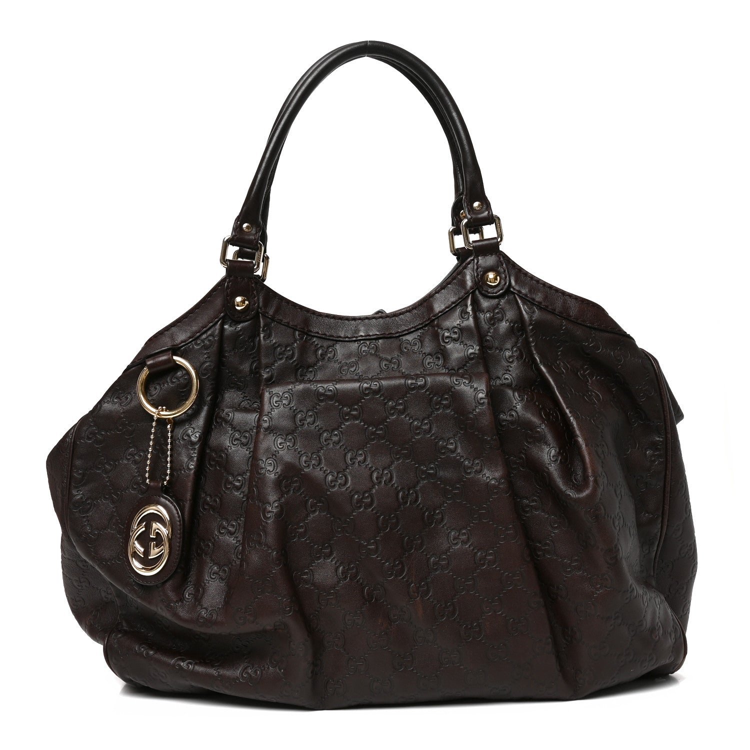 Gucci Guccissima Large Sukey Tote Dark Brown