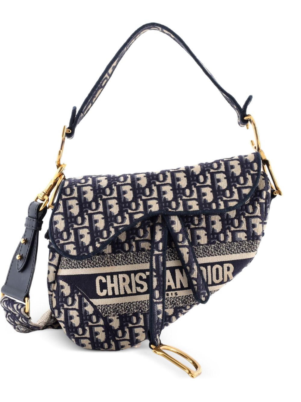 Dior Saddle Handbag Logo Embroidered Oblique Canvas Medium shoulder bag