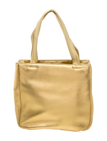 Enameled Metal Triangle Top Handle Bag Vintage