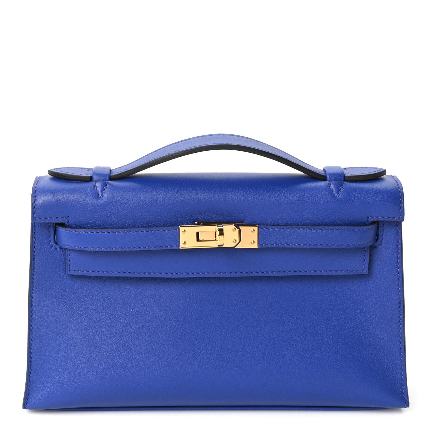 Hermes Swift Kelly Pochette Clutch Bleu Electrique