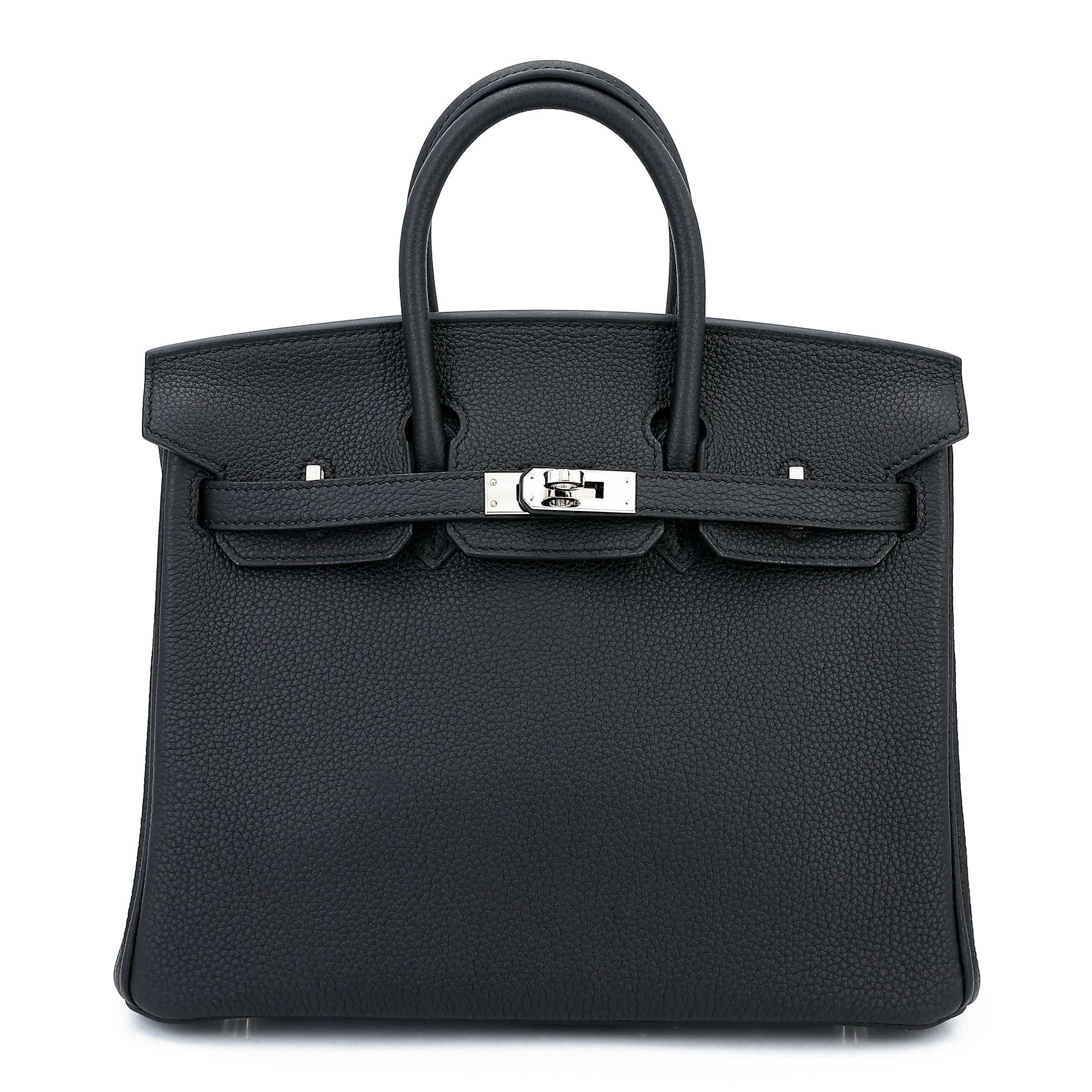 Hermes Excellent ( Rank SA ) HERMÈS Birkin 25 Noir (89) Togo Palladium hardware U (2022)